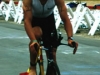 Tony DeBoom dismounts from the bike