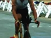 Tony DeBoom dismounts from the bike