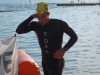 Competitor exits the water