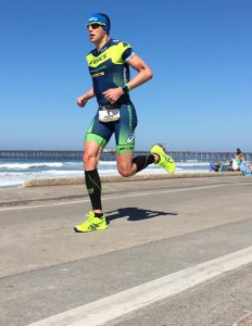 Andy Potts on the run at IRONMAN 70.3 California (photo by B. Comiskey)