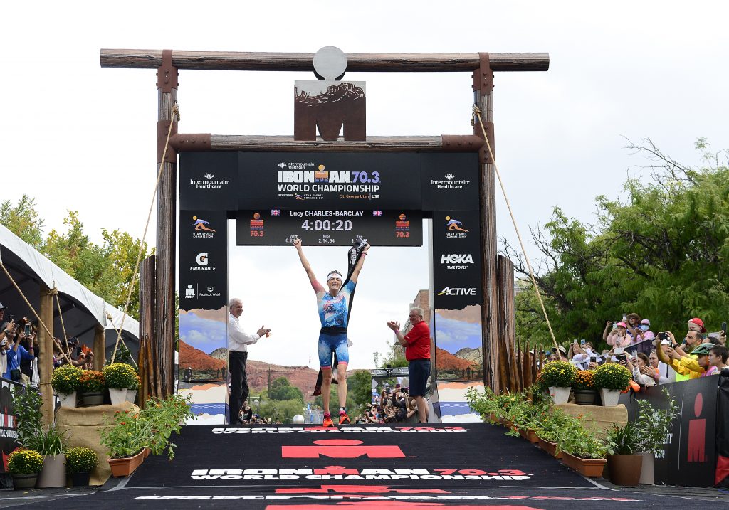 Lucy Charles-Barclay (GBR) earns first world title in dominating performance at the 2021 Intermountain Healthcare IRONMAN 70.3 World Championship presented by Utah Sports Commission on Saturday, September 18, 2021 (Photo Credit: Patrick McDermott/Getty Images for IRONMAN)