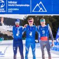 Men's podium at the 2022 Winter World Triathlon Championships (Tommy Zaferes)