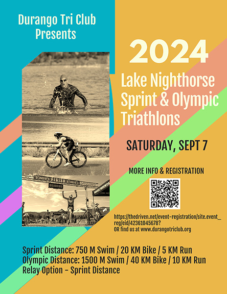 Flyer for the 2024 Lake Nighthorse Triathlons